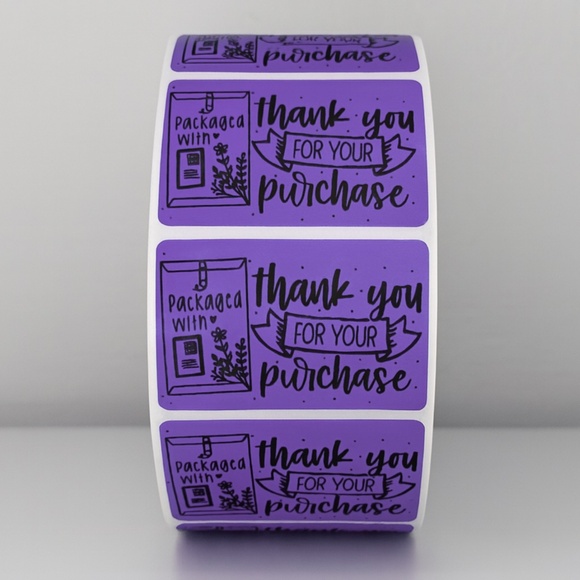 Thank You for Your Purchase Stickers | Packaged With Love | Cute Packaging - Picture 4 of 11